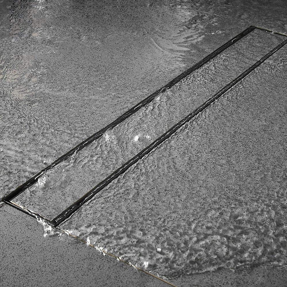 Rigola de dus cu capac reversibil 2 in 1, negru mat, 60 x 6.8 cm