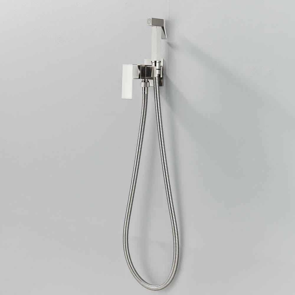 Robinet tip dus intim pentru bideu sau wc cu doua intrari, argintiu