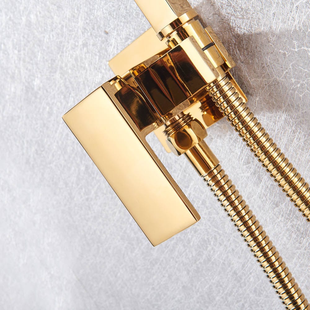 Robinet tip dus intim pentru bideu sau wc cu doua intrari, auriu lucios