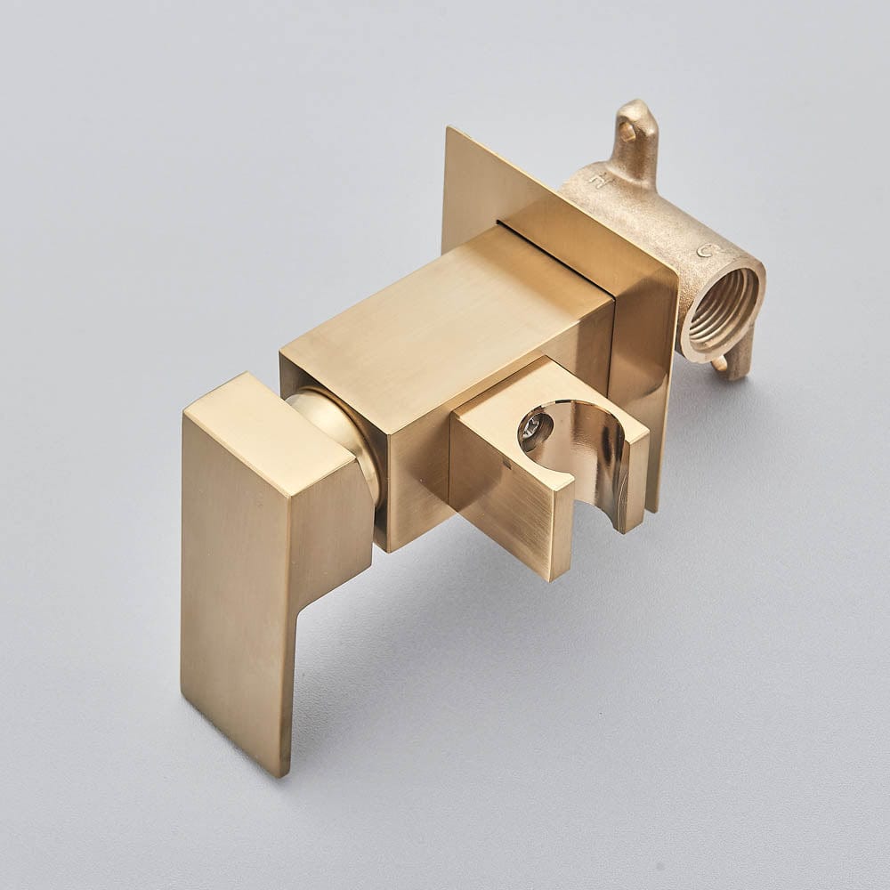 Robinet tip dus intim pentru bideu sau wc cu doua intrari, auriu mat