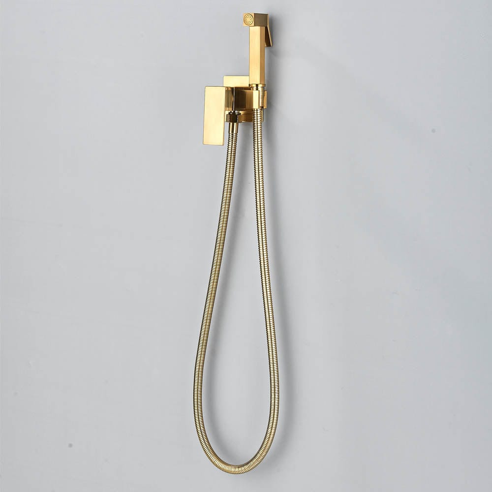 Robinet tip dus intim pentru bideu sau wc cu doua intrari, auriu mat