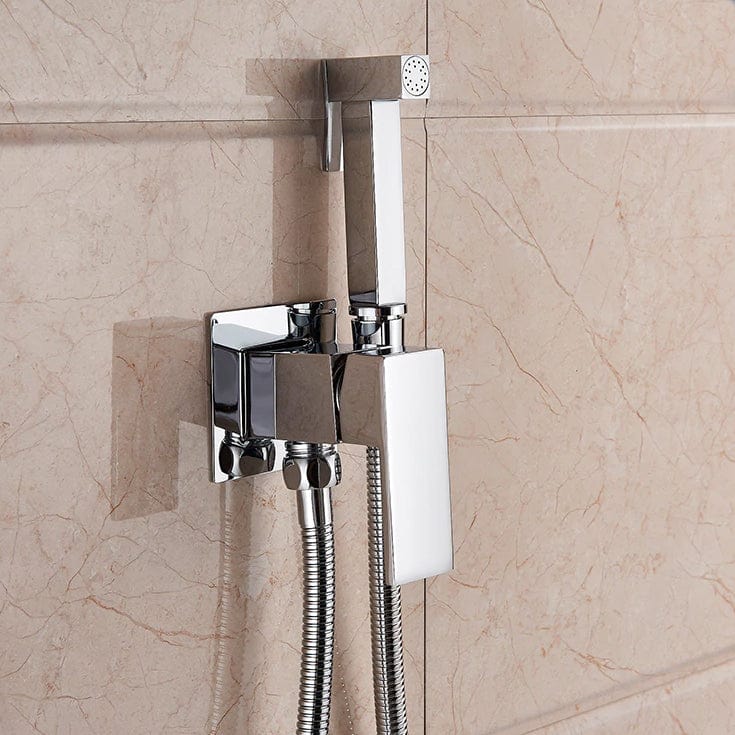 Robinet tip dus intim pentru bideu sau wc cu doua intrari, crom lucios