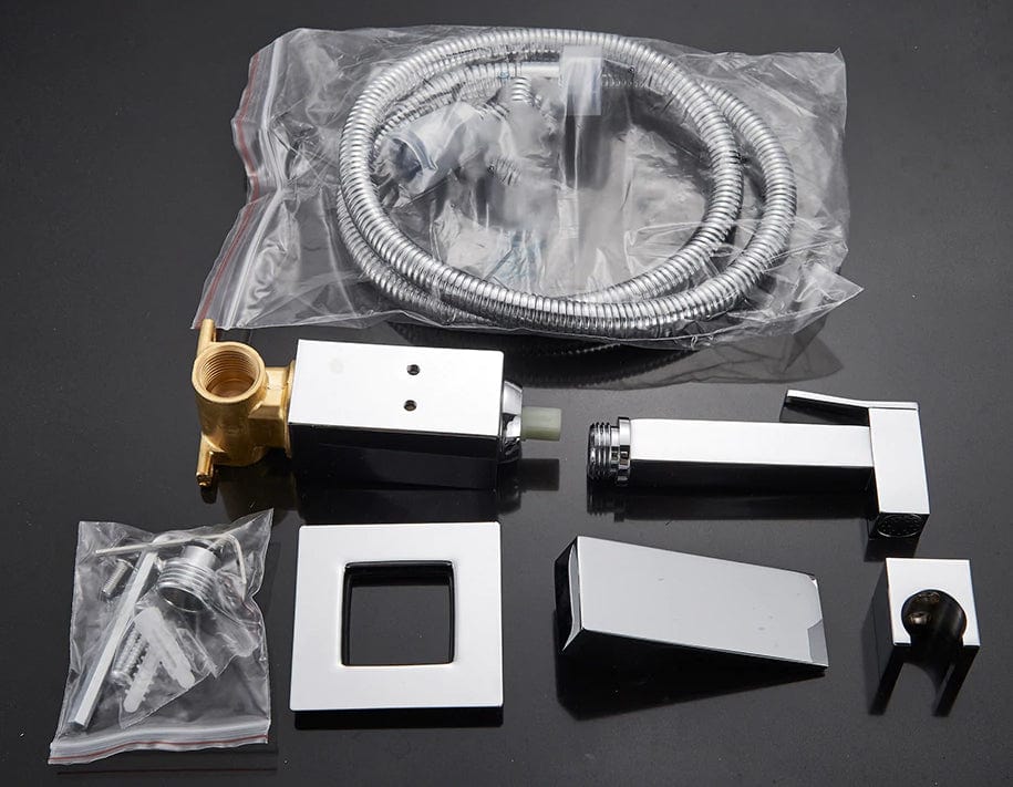 Robinet tip dus intim pentru bideu sau wc cu doua intrari, crom lucios