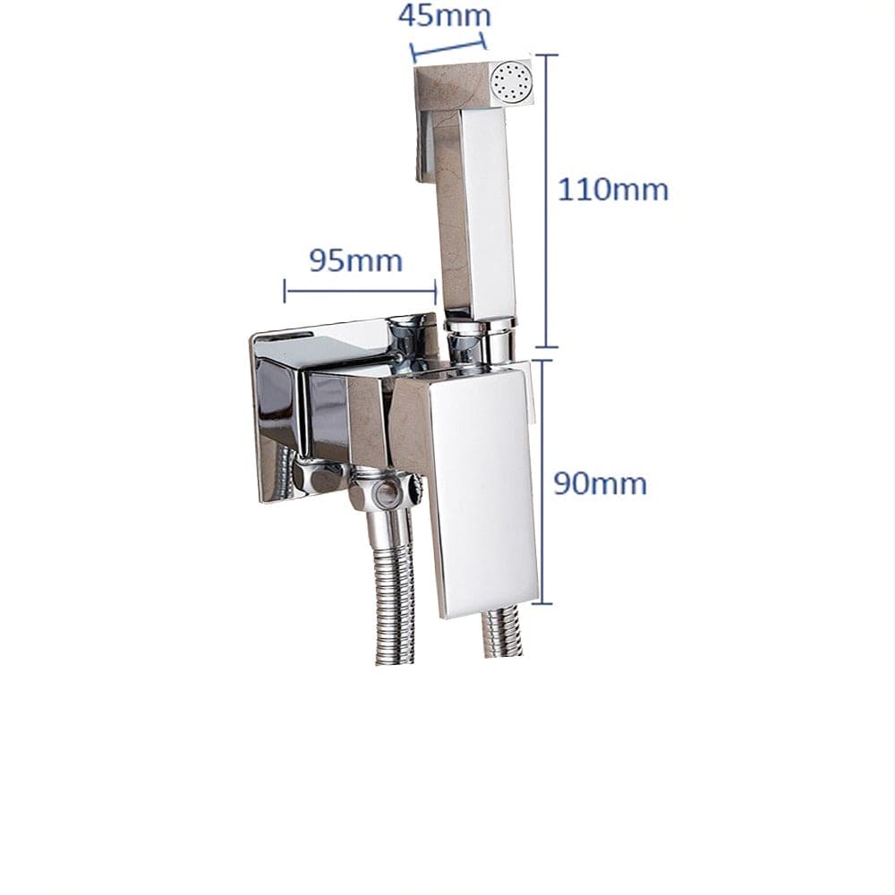 Robinet tip dus intim pentru bideu sau wc cu doua intrari, crom lucios