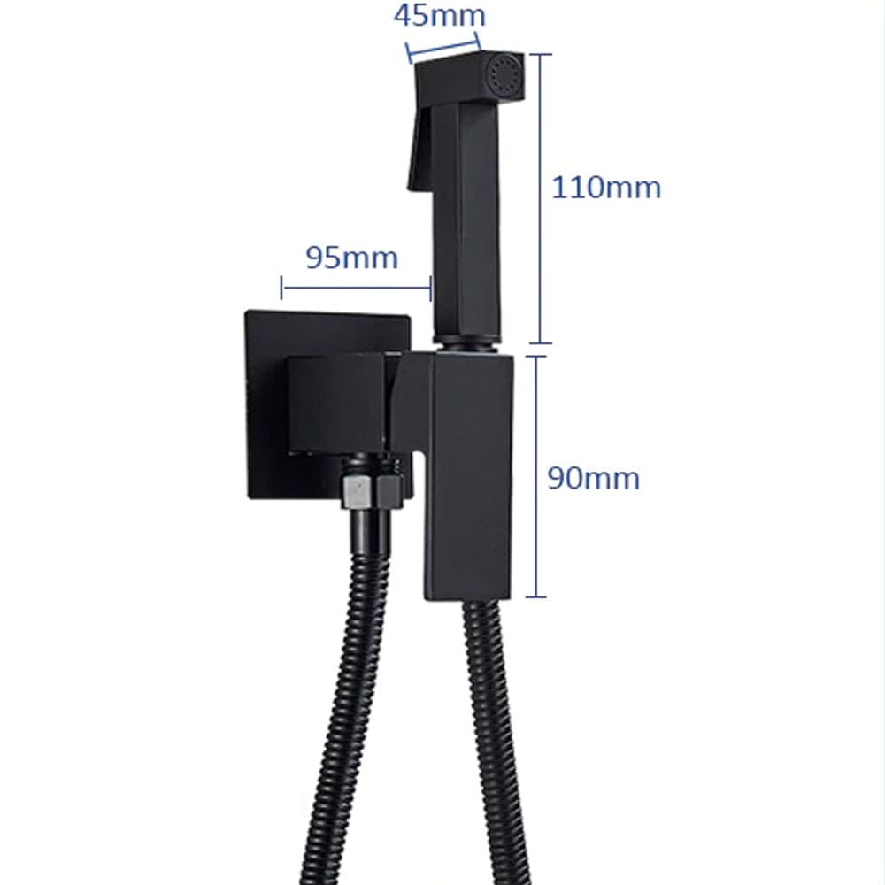 Robinet tip dus intim pentru bideu sau wc cu doua intrari, negru mat