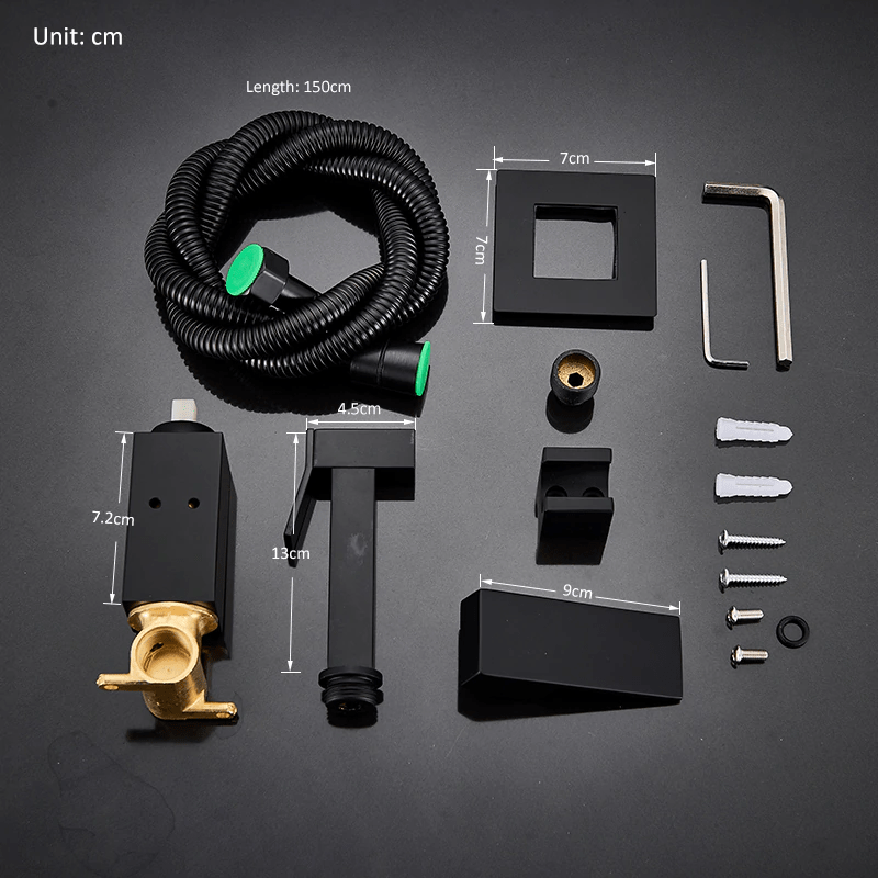 Robinet tip dus intim pentru bideu sau wc cu doua intrari, negru mat