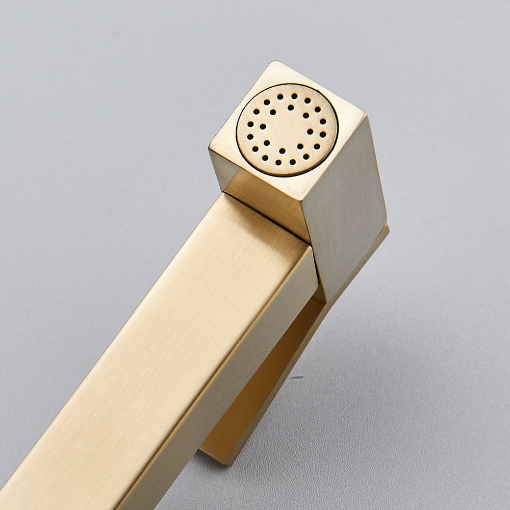 Robinet tip dus intim pentru bideu sau wc cu o singura intrare, auriu nichelat