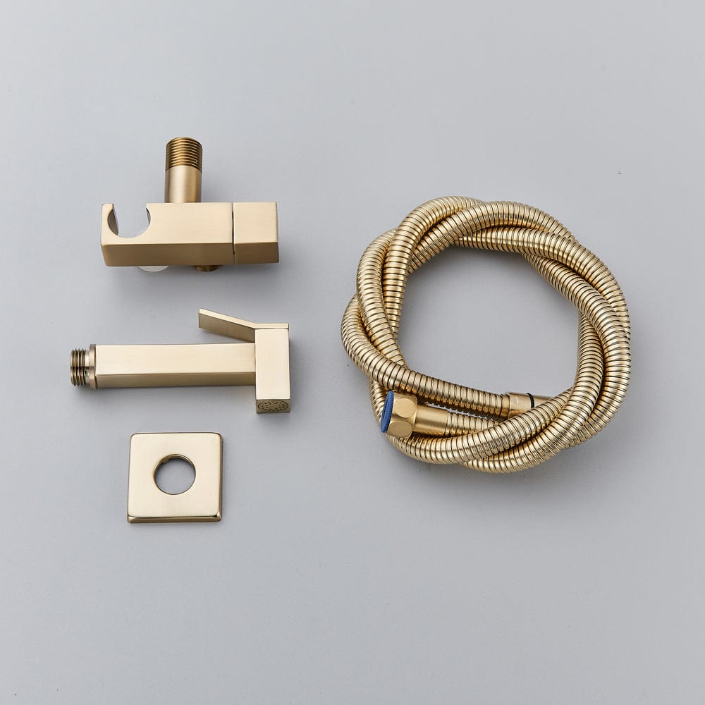 Robinet tip dus intim pentru bideu sau wc cu o singura intrare, auriu nichelat