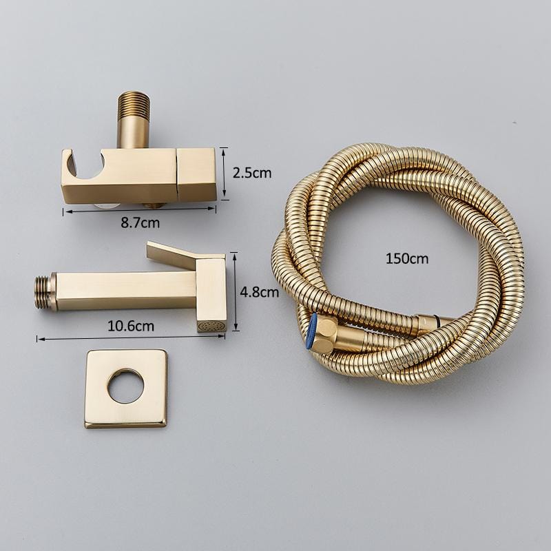 Robinet tip dus intim pentru bideu sau wc cu o singura intrare, auriu nichelat