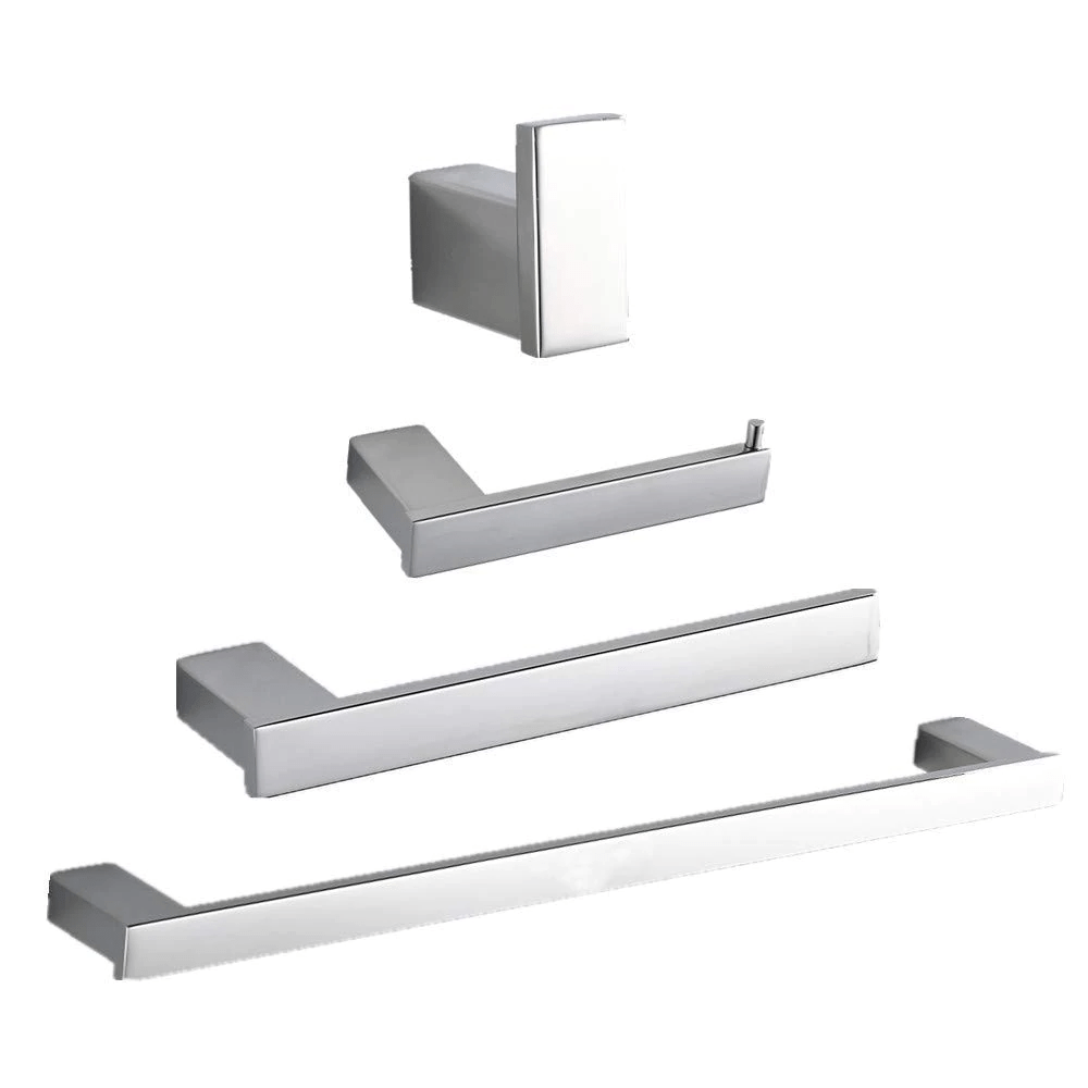 Set accesorii baie, argintiu periat, 4 piese