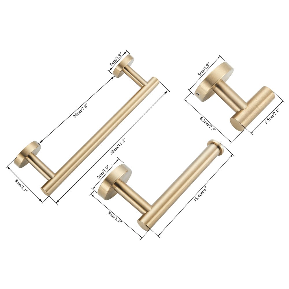 Set accesorii baie, auriu nichelat, 3 piese