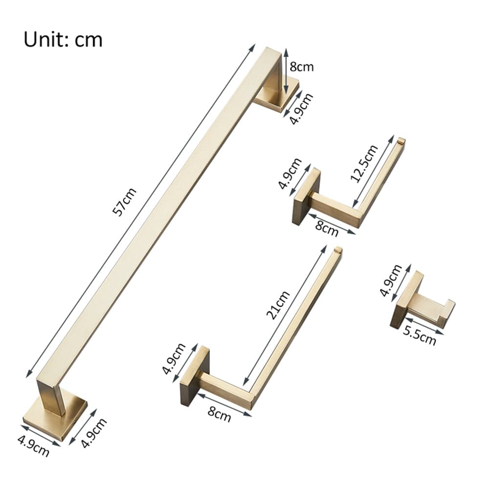 Set accesorii baie, auriu nichelat, 4 piese