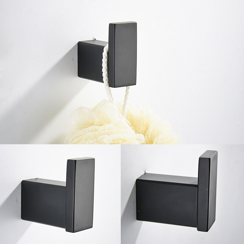 Set accesorii baie, negru mat, 4 piese