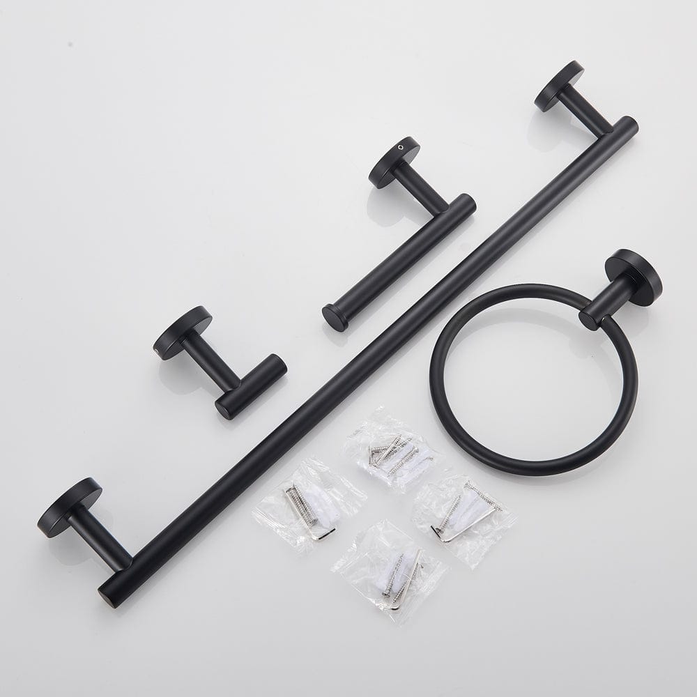 Set accesorii baie, negru mat, 4 piese