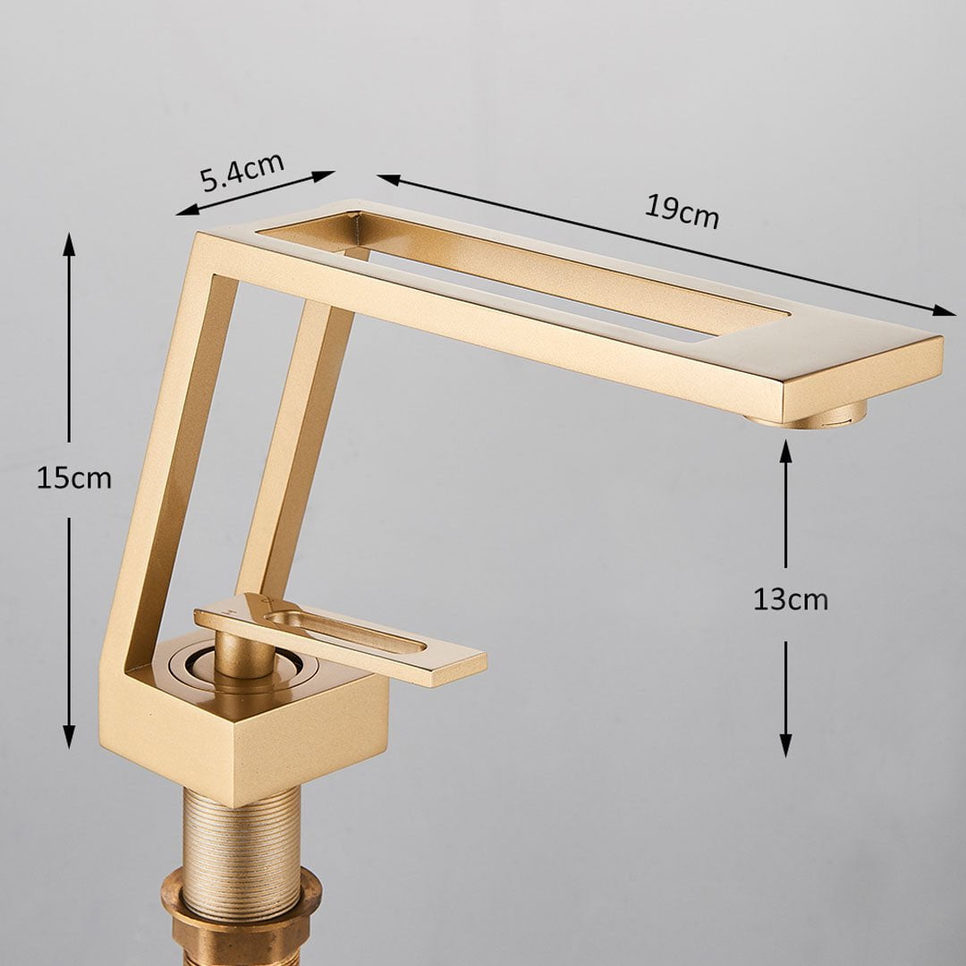 Set Coloana Dus, auriu mat, cu efect de ploaie, para dus 25 cm, 4 functii de curgere + Baterie lavoar