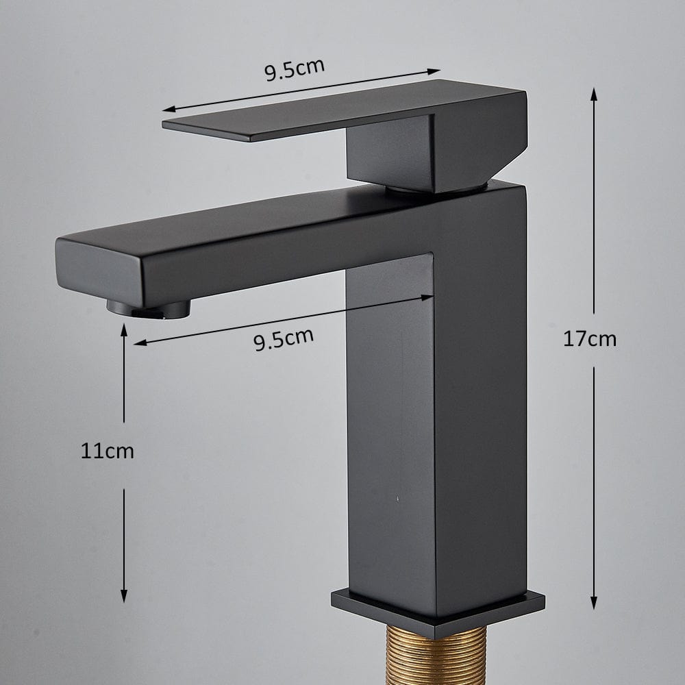 Set Coloana Dus, negru mat, cu efect de ploaie, para dus 25 cm, 4 functii de curgere + Baterie lavoar