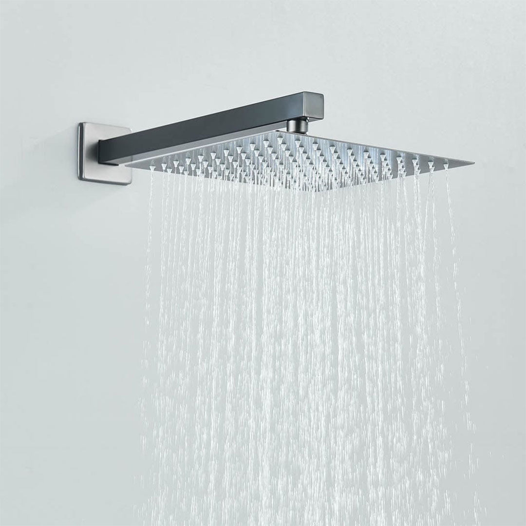 Set de duș cu pară pătrată 25 cm, gri antracit, 3 funcții de curgere a apei