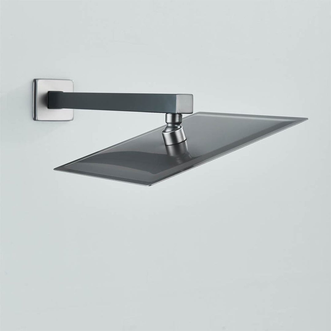 Set de duș cu pară pătrată 25 cm, gri antracit, 3 funcții de curgere a apei