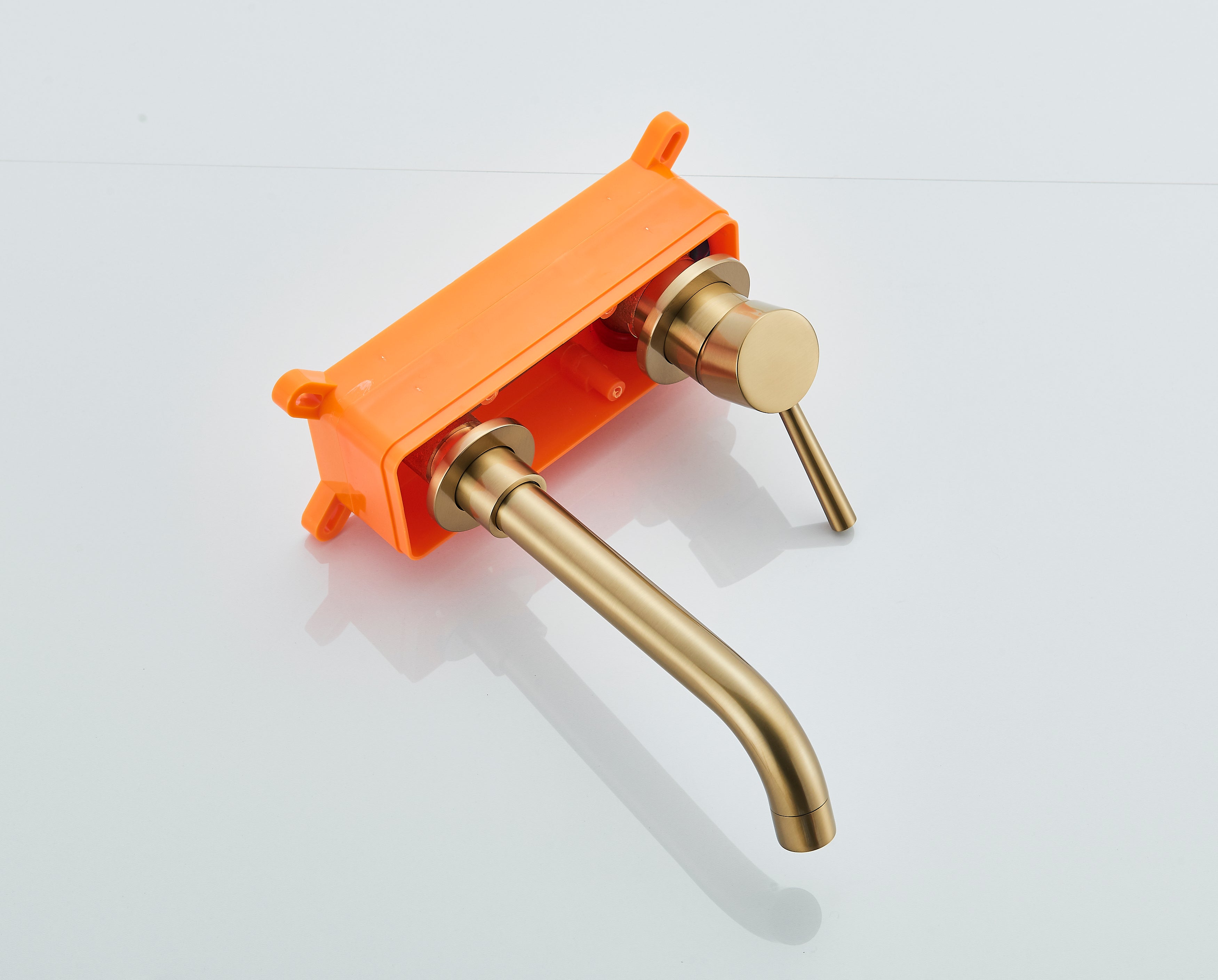 Set de dus auriu nichelat cu para rotunda tip ploaie 25 cm + Baterie lavoar Stev aurie