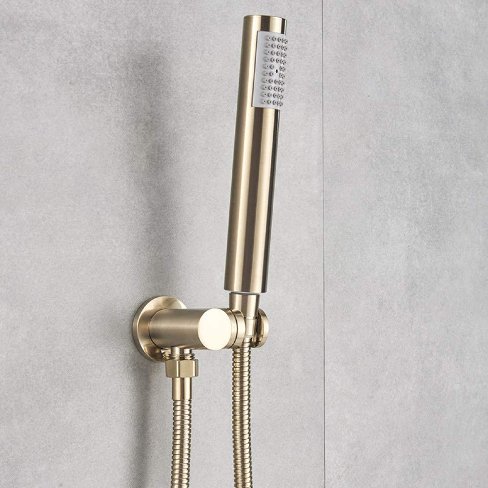 Set de dus auriu nichelat cu para rotunda tip ploaie 25 cm, Green 1269