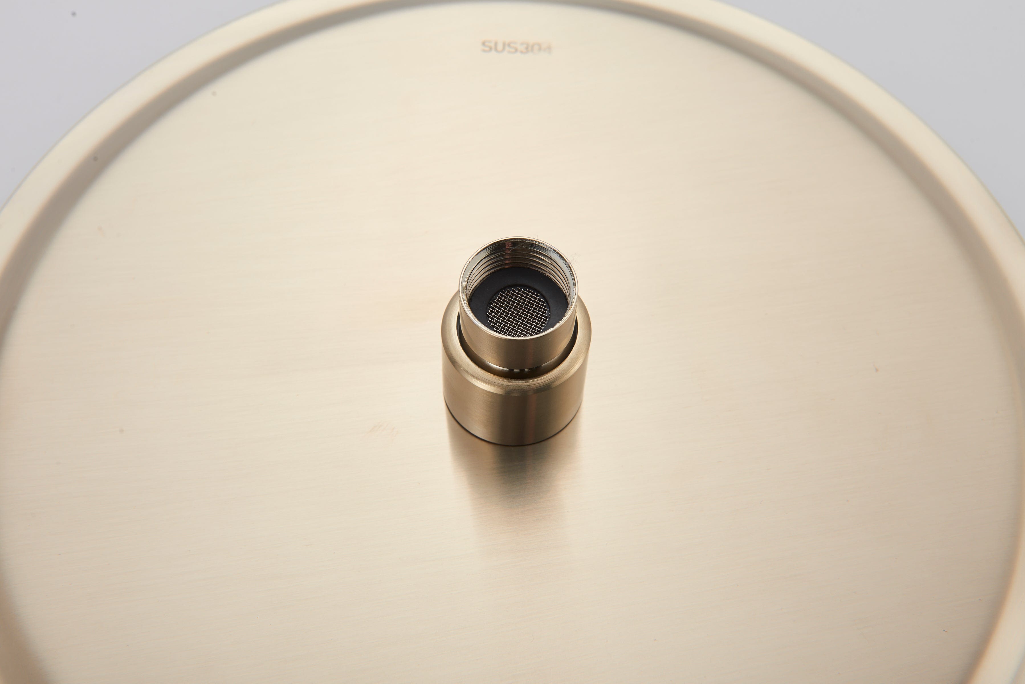 Set de dus auriu nichelat cu para rotunda tip ploaie 25 cm, Green 1269