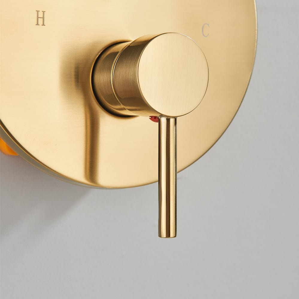 Set de dus auriu nichelat cu para rotunda tip ploaie 25 cm, Green 1269