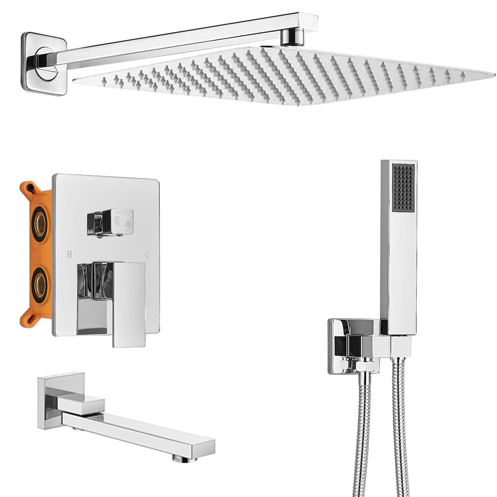 Set de dus cu para patrata 40 cm, 3 functii de curgere a apei