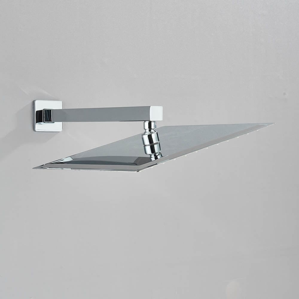 Set de dus cu para patrata de 30 cm, afisaj digital cu LED, argintiu