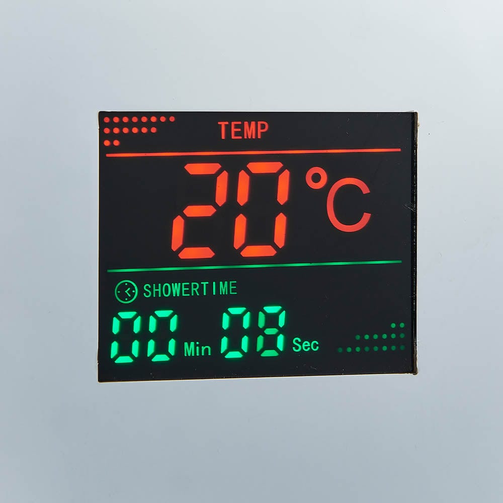 Set de dus cu para patrata de 30 cm, afisaj digital cu LED, argintiu