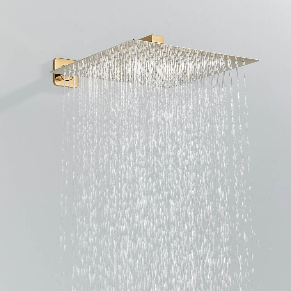 Set de dus cu para patrata de 30 cm, afisaj digital cu LED, auriu