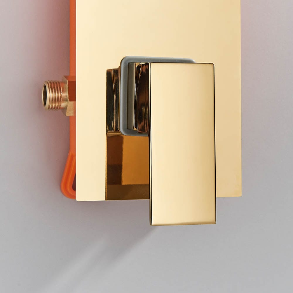 Set de dus cu para patrata de 30 cm, afisaj digital cu LED, auriu