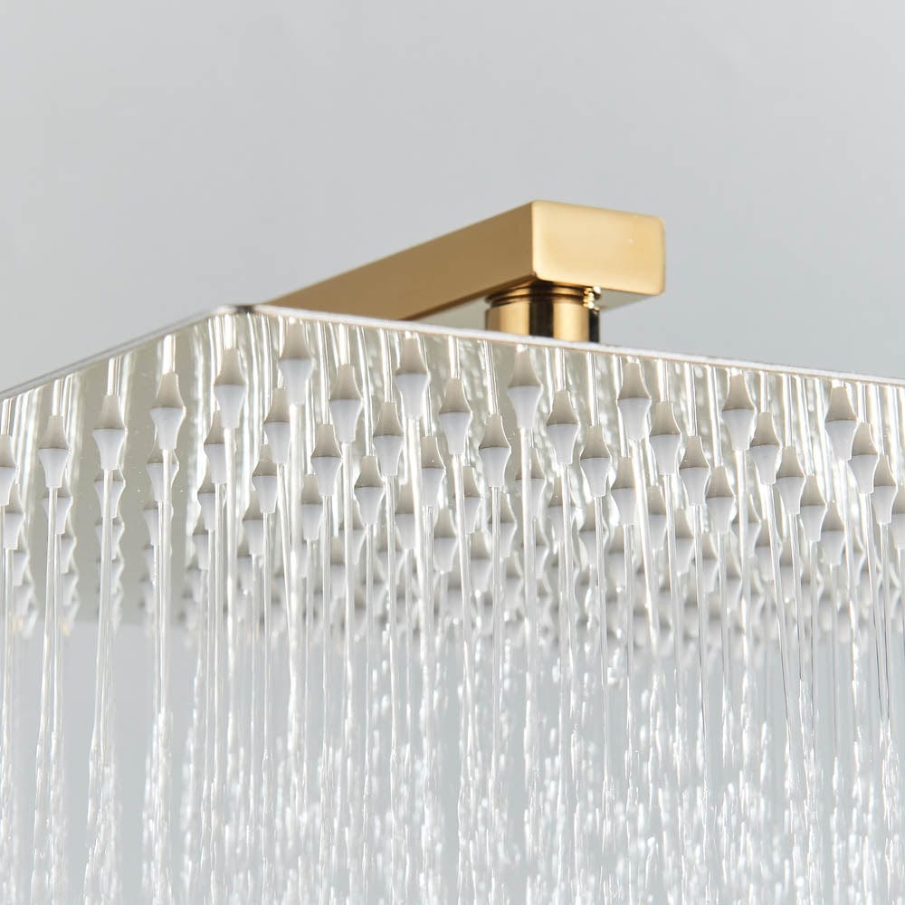 Set de dus cu para patrata de 30 cm, afisaj digital cu LED, auriu