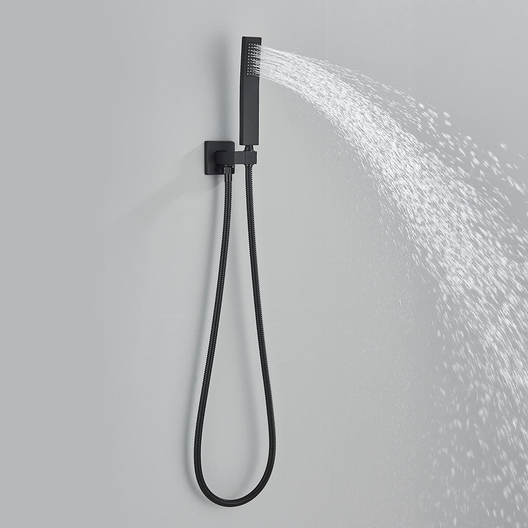 Set de dus incastrabil in tavan, cu para patrata, lumini si termostat, 3 functii de curgere a apei