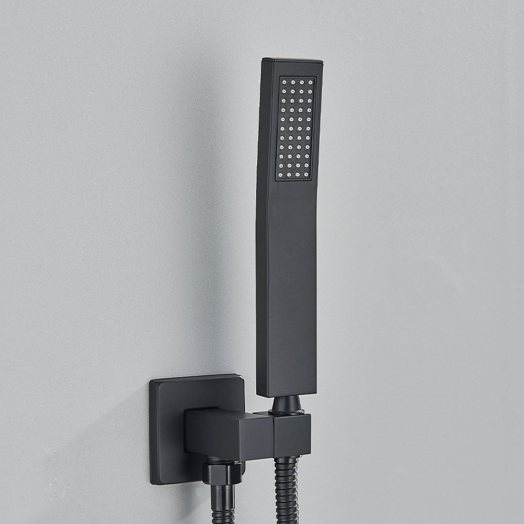 Set de dus incastrabil in tavan, cu para patrata, lumini si termostat, 3 functii de curgere a apei