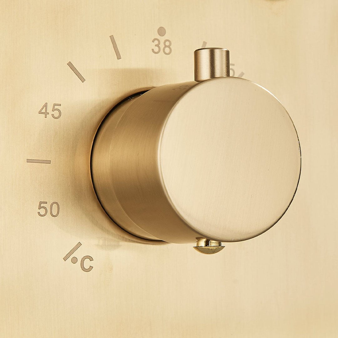 Set de dus incastrabil in tavan, cu para patrata si termostat, 3 functii de curgere a apei