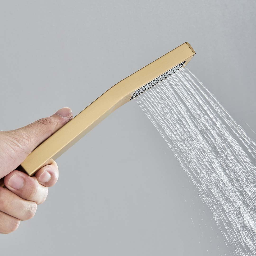 Set de dus incastrabil in tavan, cu para patrata si termostat, 3 functii de curgere a apei