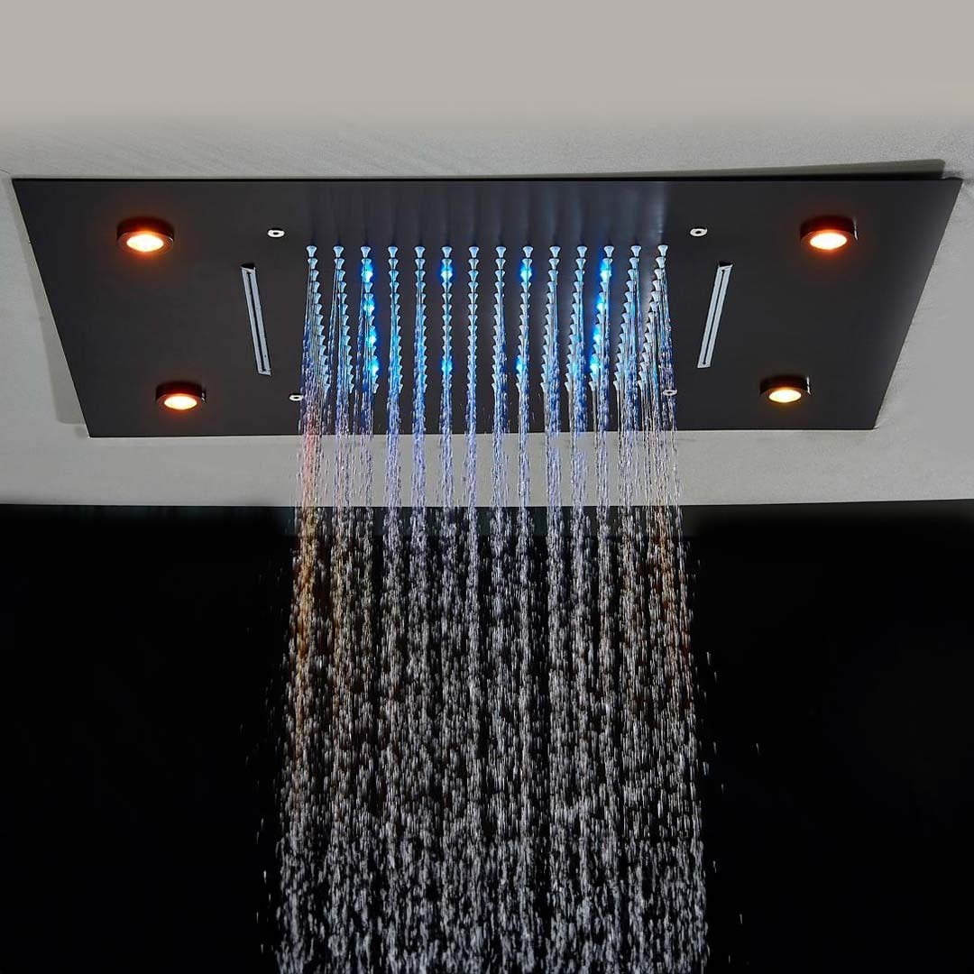 Set de dus incastrat in tavan, cu afisaj digital si lumini