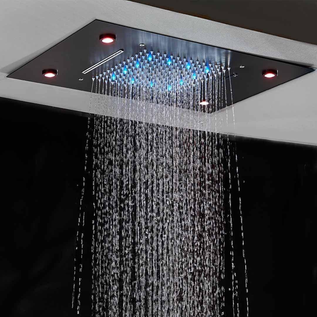 Set de dus incastrat in tavan, cu afisaj digital si lumini