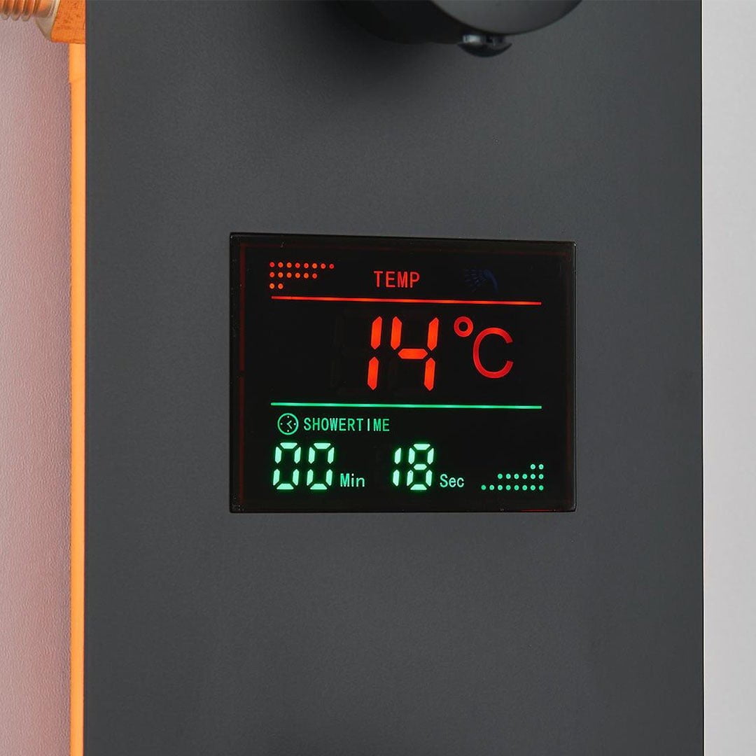 Set de dus incastrat in tavan, cu afisaj digital si lumini