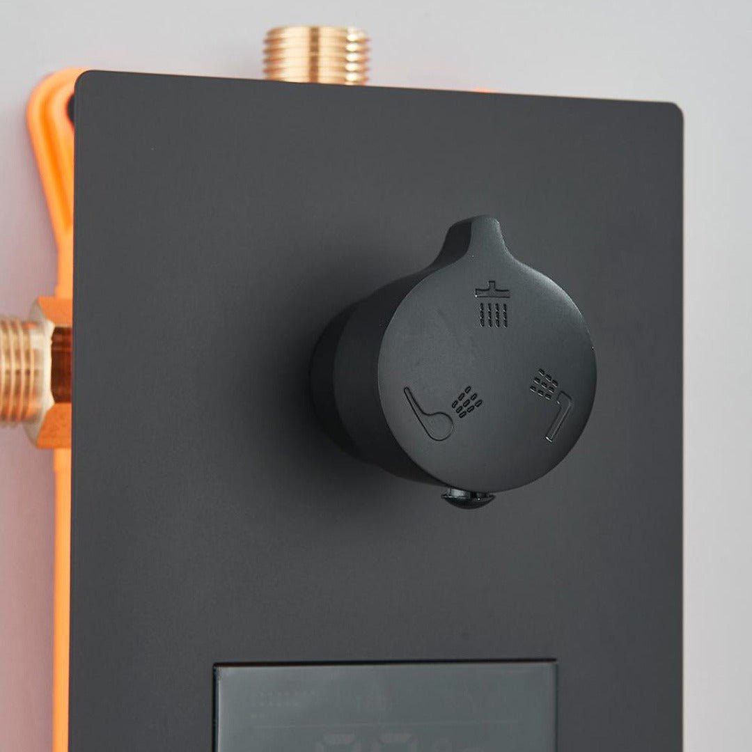 Set de dus incastrat in tavan, cu afisaj digital si lumini