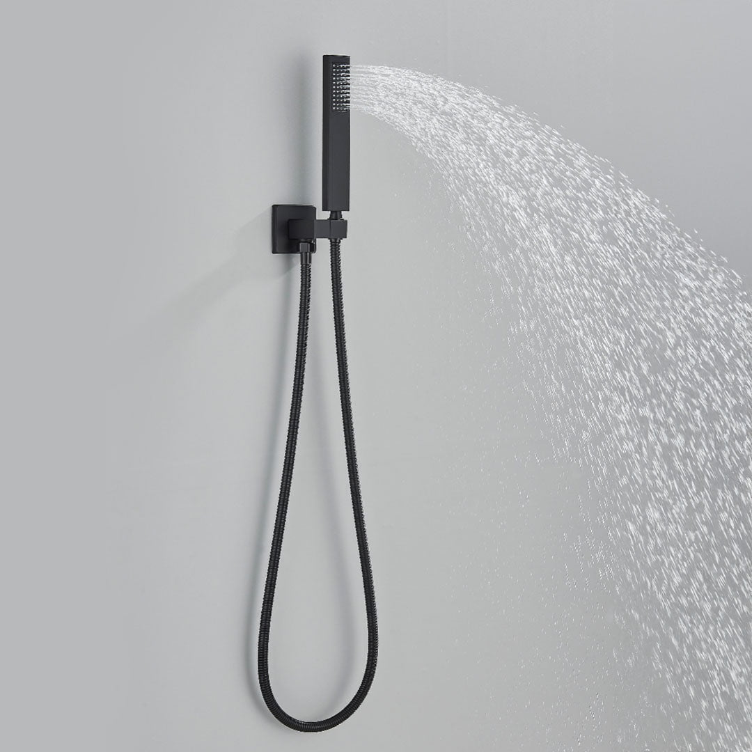 Set de dus incastrat, para de 25 cm, 2 functii, negru mat