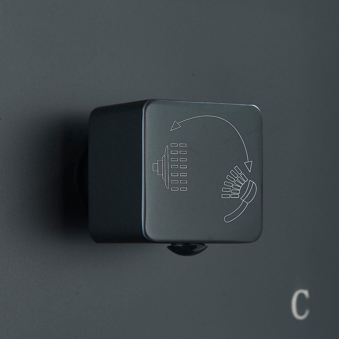 Set de dus incastrat, para de 20 cm, 2 functii, negru mat