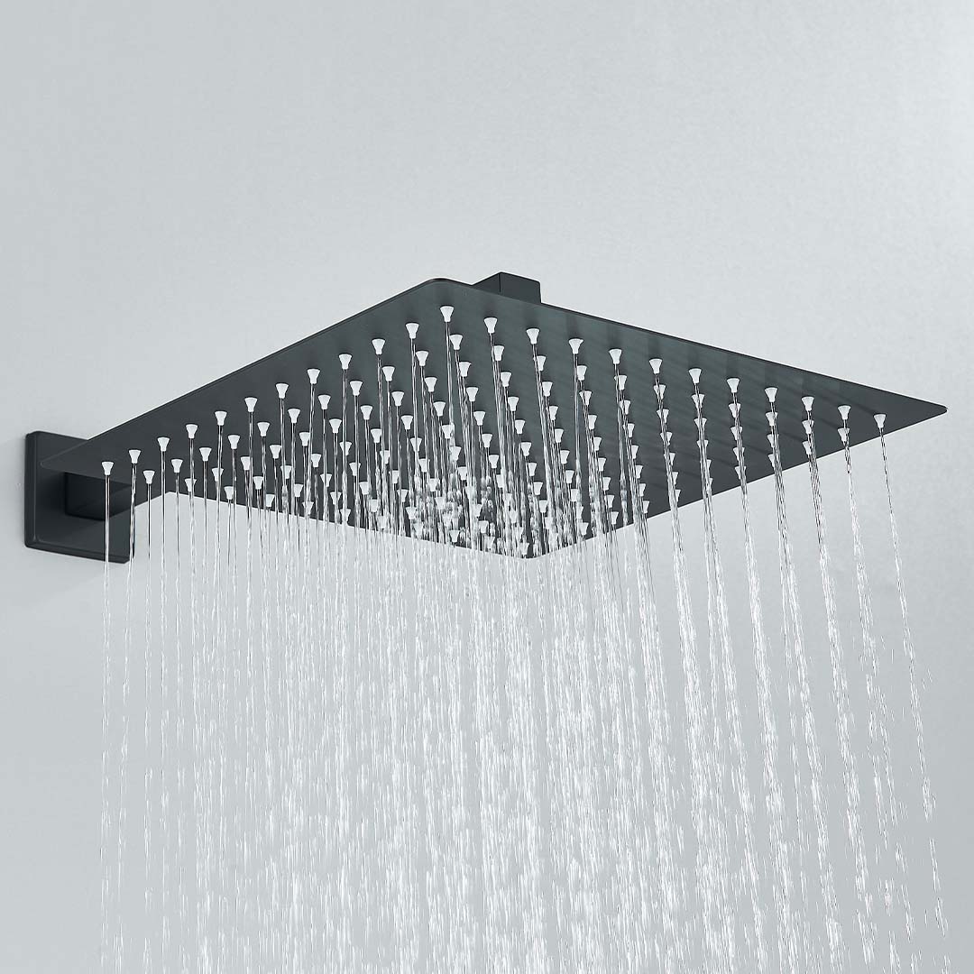 Set de dus incastrat, para de 25 cm, 2 functii, negru mat