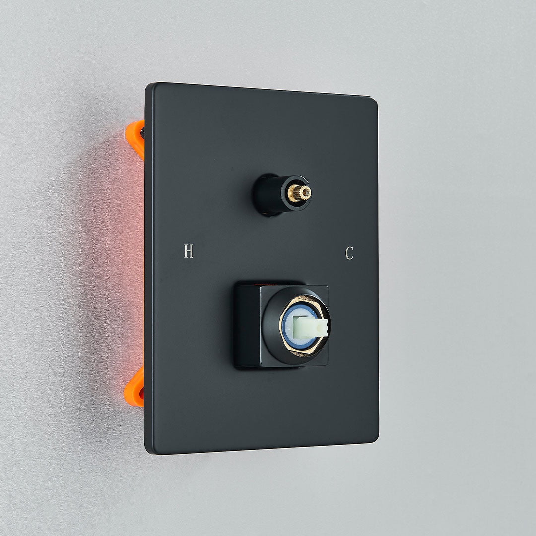 Set de dus incastrat, para de 20 cm, 2 functii, negru mat