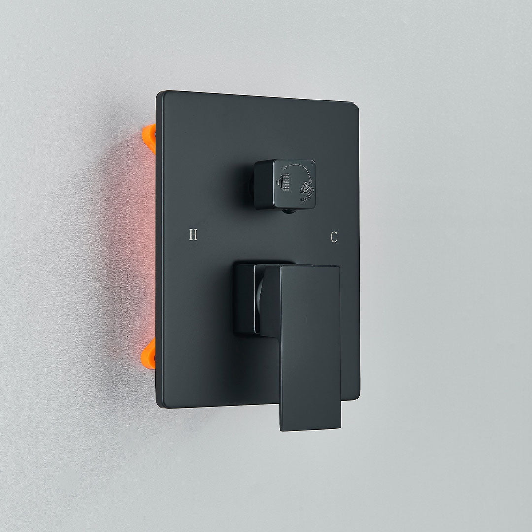 Set de dus incastrat, para de 20 cm, 2 functii, negru mat