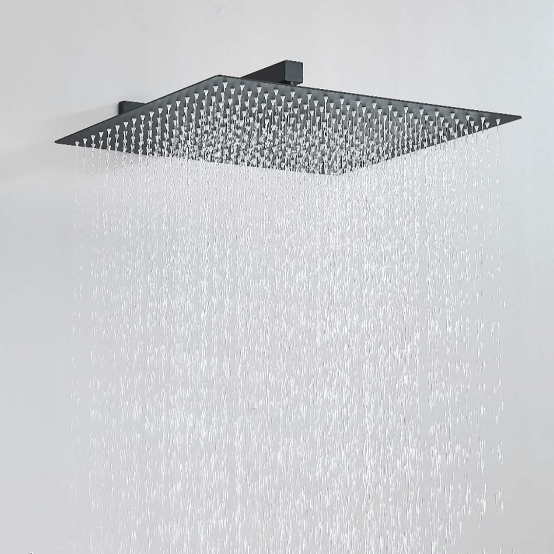 Set de dus incastrat, para de 30 cm, 3 functii, negru mat