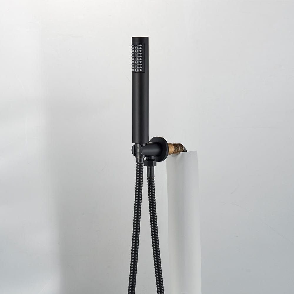 Set de dus negru cu montaj in tavan, para rotunda tip ploaie 30 cm