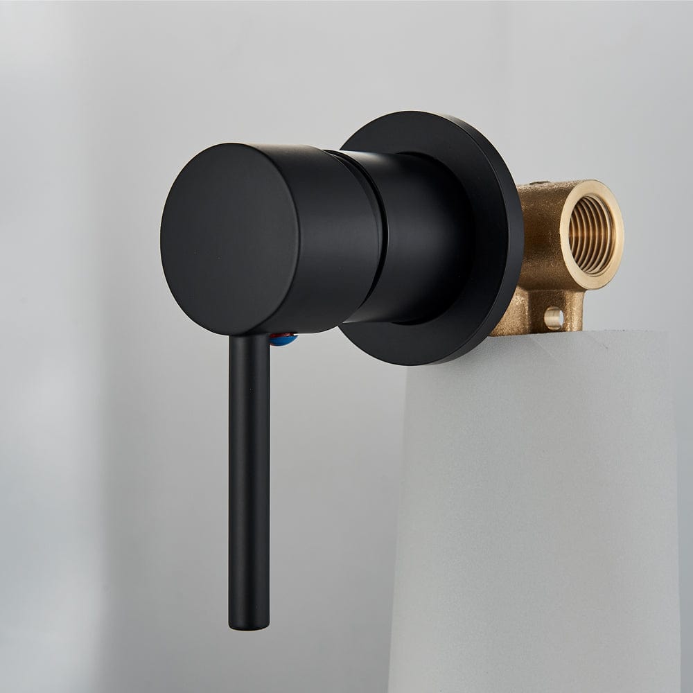 Set de dus negru cu montaj in tavan, para rotunda tip ploaie 30 cm