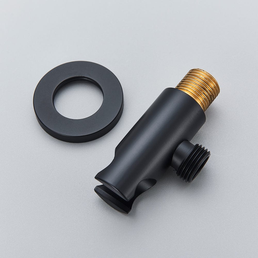 Set de dus negru cu montaj in tavan, para rotunda tip ploaie 30 cm