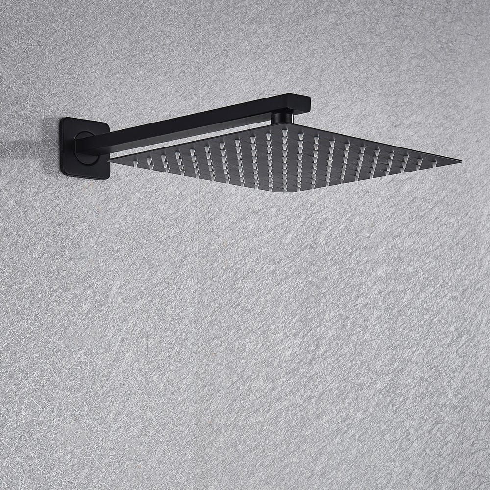 Set de dus negru cu para patrata 30 cm latura, cu 2 functii de curgere a apei